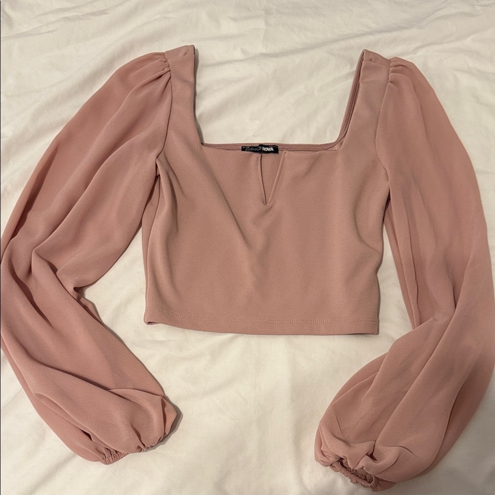 Blush Pink crop blouse